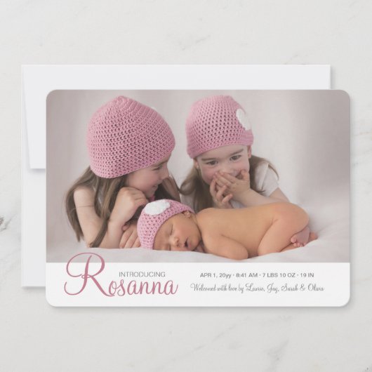 ベビーの名前写真出産案内 案内状 (正面)