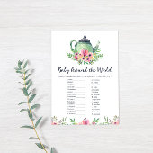 ベビーの周りの世界の赤ちゃんシャワーゲームカード エンクロージャーカード