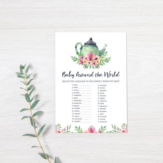 ベビーの周りの世界の赤ちゃんシャワーゲームカード エンクロージャーカード
