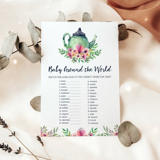 ベビーの周りの世界の赤ちゃんシャワーゲームカード エンクロージャーカード