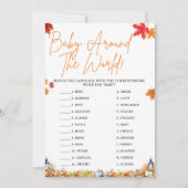 ベビーの周り世界の赤ちゃんシャワーゲームカボチャ 招待状 (正面)