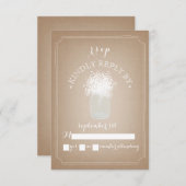 ベビーの呼吸カード・ストック刺激を受けたなメーソンジャーRSVP 出欠カード (正面/裏面)