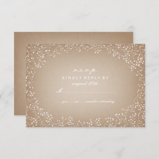 ベビーの呼吸カード・ストック刺激を受けたなRSVP 出欠カード (正面/裏面)