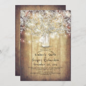 ベビーの呼吸メーソンジャーの納屋のリハーサルの夕食 招待状 (正面/裏面)