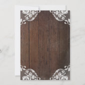 ベビーの呼吸メーソンジャーの納屋木ブライダルシャワー 招待状 (裏面)