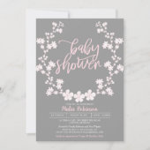 ベビーの呼吸リースの花のベビーシャワー 招待状 (正面)