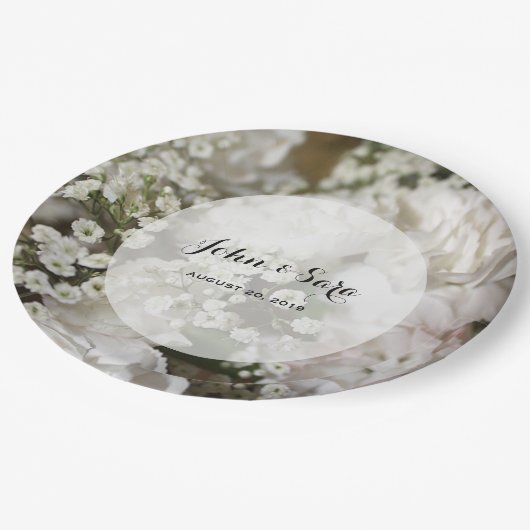 ベビーの呼吸写真、パーソナライズな結婚式 ペーパープレート (アングル)