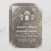 ベビーの呼吸素朴なひもは納屋の結婚式をつけます 招待状 (正面/裏面)