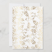 ベビーの呼吸金ゴールドおよび白人の婚約パーティ 招待状 (裏面)