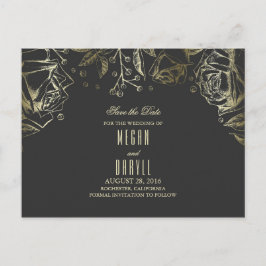 ベビーの呼吸金ゴールドバラは日付を保存 案内ポストカード