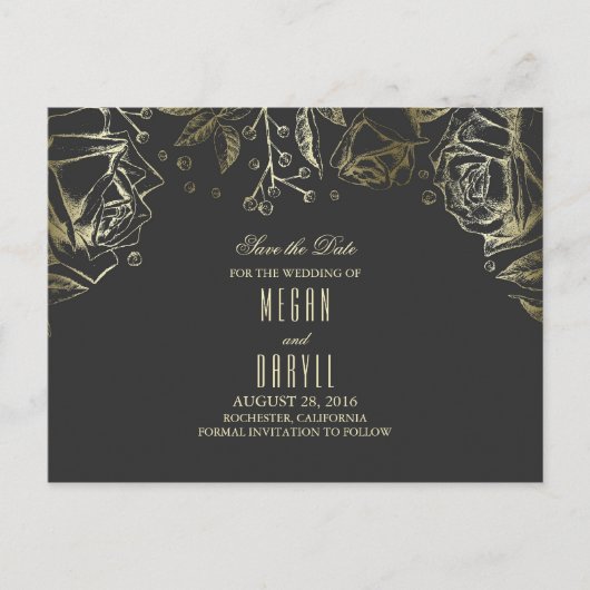 ベビーの呼吸金ゴールドバラは日付を保存 案内ポストカード (正面)