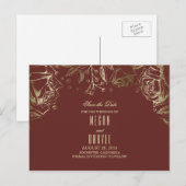 ベビーの呼吸金ゴールドバラマルサラ日付を保存 案内ポストカード (正面/裏面)