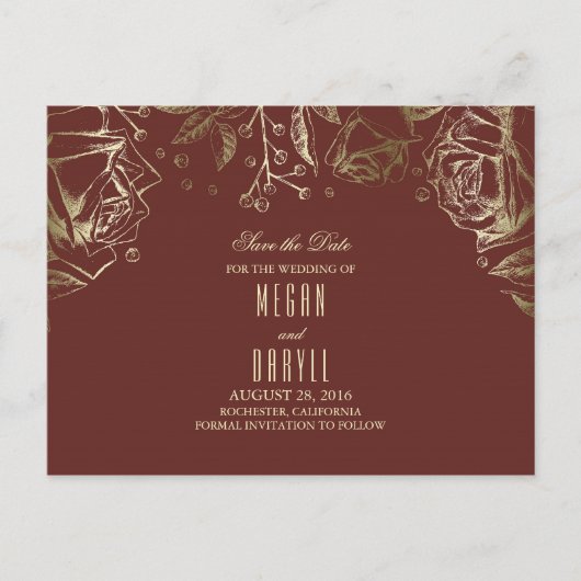 ベビーの呼吸金ゴールドバラマルサラ日付を保存 案内ポストカード (正面)