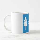 ベビーの変更の部屋記号(親と乳児) コーヒーマグカップ (左)