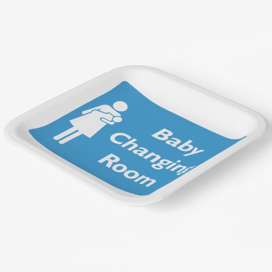 ベビーの変更の部屋記号(親と乳児) ペーパープレート (傾斜あり)