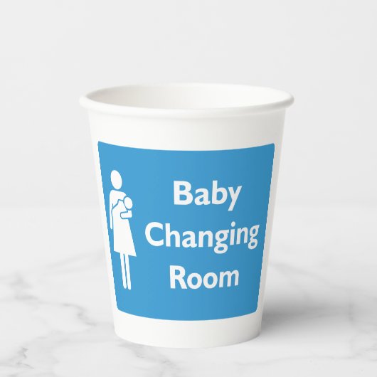 ベビーの変更の部屋記号(親と乳児) 紙コップ (正面)