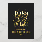 ベビーの外で冷モダンミニマルたい 箔シーズンカード (正面)