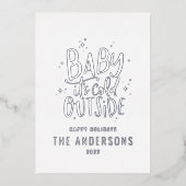 ベビーの外で冷モダンミニマルたい 箔シーズンカード (正面)