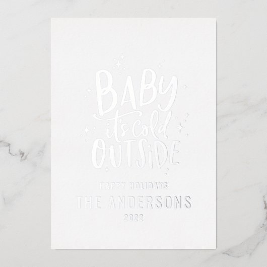 ベビーの外で冷モダンミニマルたい 箔シーズンカード (正面)
