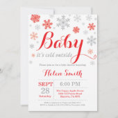 ベビーの外で寒いベビーシャワー 招待状 (正面)