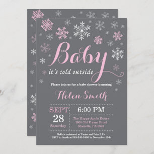 ベビーの外で寒いベビーシャワー 招待状