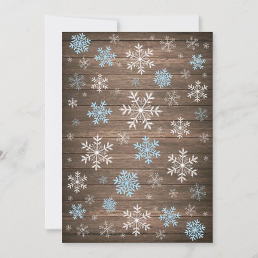 ベビーの外で寒い冬素朴のベビーシャワー 招待状 (裏面)