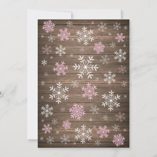 ベビーの外で寒い冬素朴のベビーシャワー 招待状 (裏面)