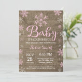 ベビーの外で寒い冬素朴のベビーシャワー 招待状 (スタンド正面)