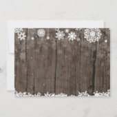 ベビーの外で寒い冬素朴のベビーシャワー 招待状 (裏面)