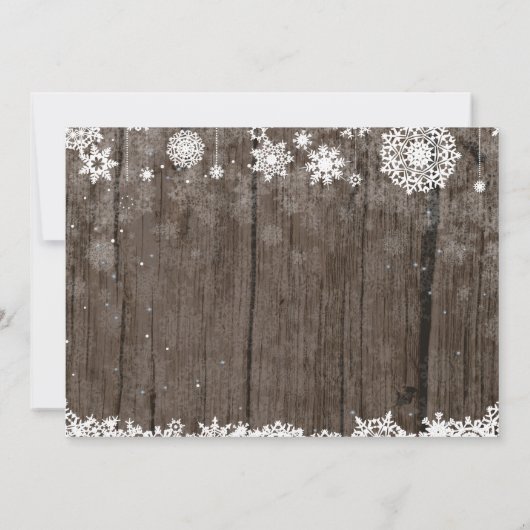 ベビーの外で寒い冬素朴のベビーシャワー 招待状 (裏面)