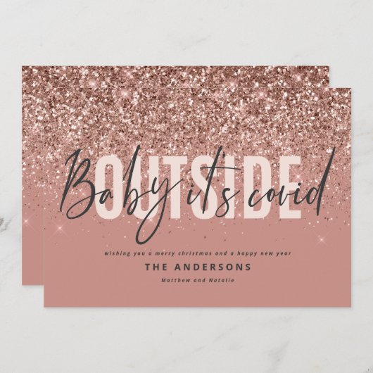 ベビーの外のおもしろいグリッター シーズンカード (正面/裏面)