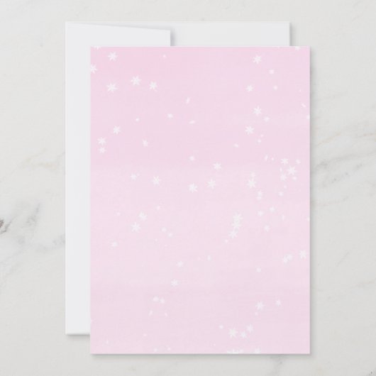 ベビーの外の冷たいピンクの金ゴールドの女の子シャワー 招待状 (裏面)