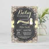 ベビーの外の冷たいペンギンのベビーシャワー 招待状 (スタンド正面)