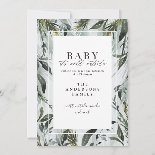 ベビーの外の冷たい写真ホリデーカード 案内状 (裏面)