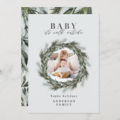 ベビーの外の冷たい写真ホリデーカード 案内状 (正面/裏面)