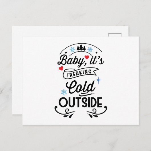 ベビーの外の冷たい寒さ ポストカード (正面/裏面)