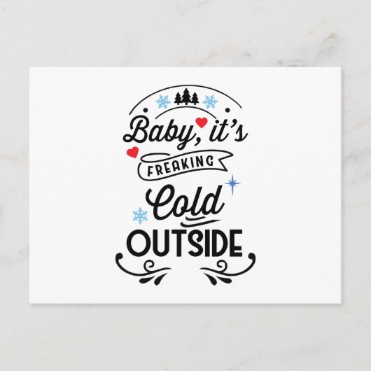 ベビーの外の冷たい寒さ ポストカード (正面)