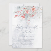 ベビーの外の冷たい雪の果実のベビーシャワー 招待状 (正面)