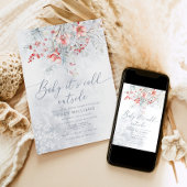 ベビーの外の冷たい雪の果実のベビーシャワー 招待状