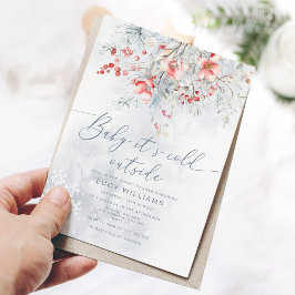 ベビーの外の冷たい雪の果実のベビーシャワー 招待状