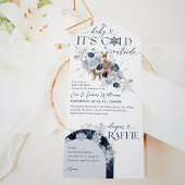 ベビーの外の寒さ冬のフローラ鹿の赤ちゃんシャワー オールインワン招待状