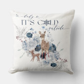 ベビーの外の寒さ冬のフローラ鹿の赤ちゃんシャワー クッション (正面)