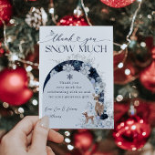 ベビーの外の寒さ冬のフローラ鹿の赤ちゃんシャワー サンキューカード