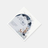 ベビーの外の寒さ冬のフローラ鹿の赤ちゃんシャワー スタンダードカクテルナプキン (角)