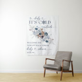 ベビーの外の寒さ冬のフローラ鹿の赤ちゃんシャワー タペストリー (インサイチュ)