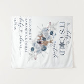 ベビーの外の寒さ冬のフローラ鹿の赤ちゃんシャワー タペストリー (正面(横))