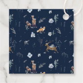 ベビーの外の寒さ冬のフローラ鹿の赤ちゃんシャワー フェイバータグ (裏面)