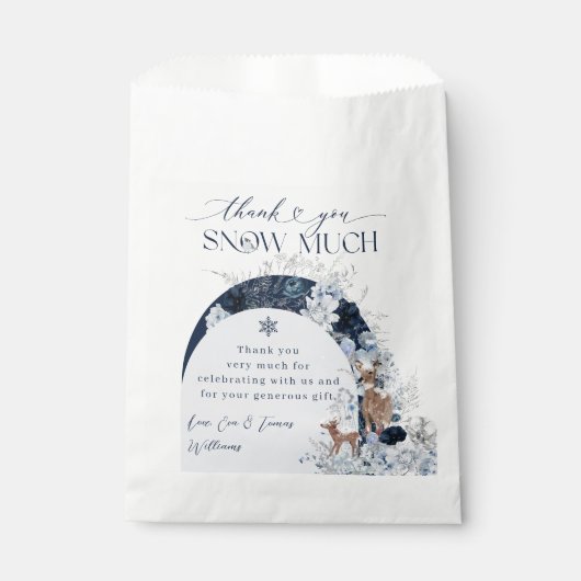 ベビーの外の寒さ冬のフローラ鹿の赤ちゃんシャワー フェイバーバッグ (正面)