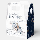 ベビーの外の寒さ冬のフローラ鹿の赤ちゃんシャワー フェイバーボックス (オープン)