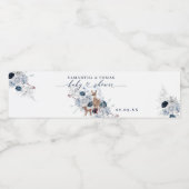 ベビーの外の寒さ冬のフローラ鹿の赤ちゃんシャワー ペットボトルラベル (シングルラベル)